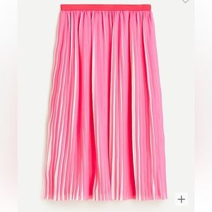 Pleated midi skirt in peekaboo stripe - Fuchsia